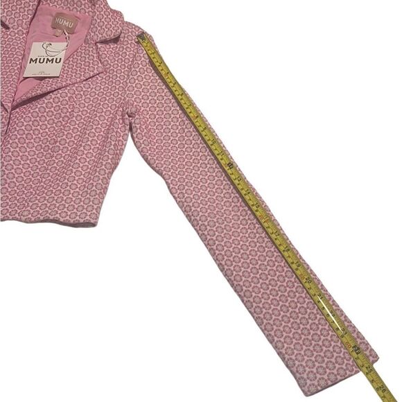 Show Me Your Mumu Pink Daisy Jacquard Floral Crop Jacket Size M NWT - Picture 11 of 12